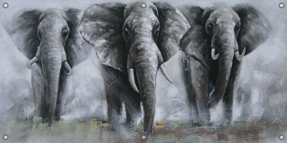 Tuinposter olifanten 70x140