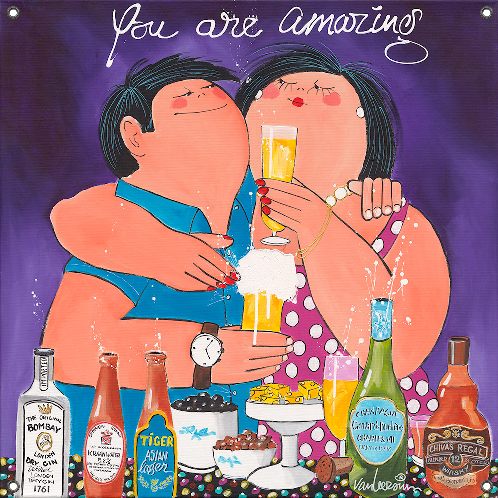 Tuinposter dikke dames You are amazing 80x80