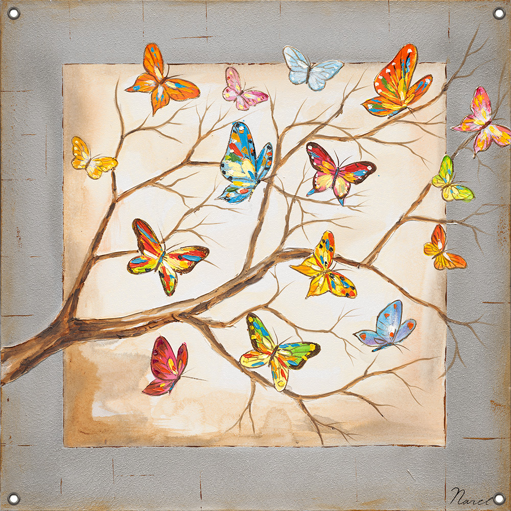 Tuinposter vlinders 80x80